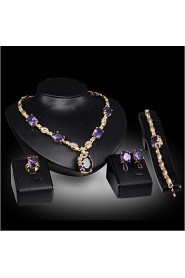 Women's Alloy / Rhinestone Jewelry Set Amethyst