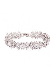 Fashionable Alloy Plating Platinum With Crystal/Cubic Zirconia Women's Bracelet