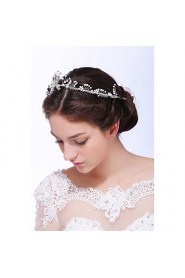 Women's Sterling Silver / Alloy / Imitation Pearl Headpiece-Wedding / Special Occasion / Casual Headbands 1 Piece Clear / Ivory Round