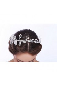 Women's Sterling Silver / Alloy / Imitation Pearl Headpiece-Wedding / Special Occasion / Casual Headbands 1 Piece Clear / Ivory Round