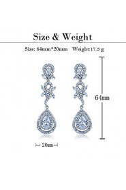 Brass With Cubic Zirconia Drop Earrings (More Colors)