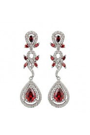 Brass With Cubic Zirconia Drop Earrings (More Colors)