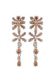 Brass With Cubic Zirconia Drop Earrings (More Colors)