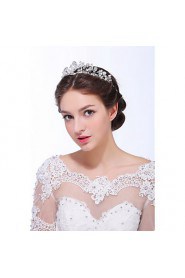 Women's Sterling Silver / Alloy / Imitation Pearl Headpiece-Wedding / Special Occasion / Casual Tiaras 1 Piece Clear / Ivory Round