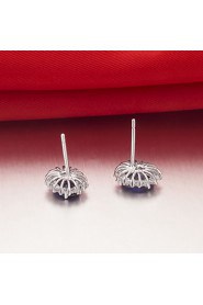 1.5 Carat Sapphire 925 Silver White Gold Plated SONA Diamond Stud Earring For Women jewelry