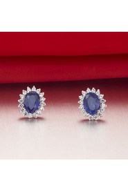 1.5 Carat Sapphire 925 Silver White Gold Plated SONA Diamond Stud Earring For Women jewelry