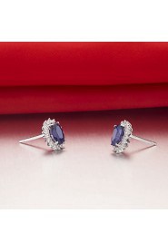 1.5 Carat Sapphire 925 Silver White Gold Plated SONA Diamond Stud Earring For Women jewelry