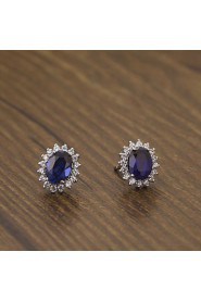 1.5 Carat Sapphire 925 Silver White Gold Plated SONA Diamond Stud Earring For Women jewelry