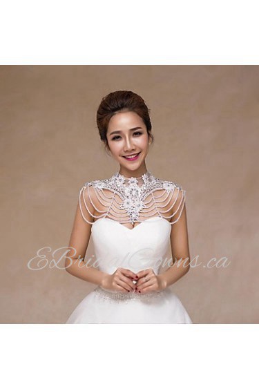 Wedding Lace / Sequined Collars Sleeveless Wedding Wraps