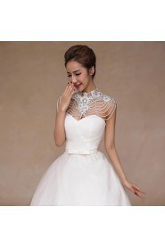 Wedding Lace / Sequined Collars Sleeveless Wedding Wraps