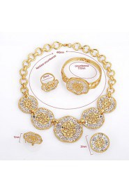 WesternRain Gold Plated 24k Hollow out Classic Bridal Necklace Jewelry Set