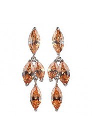 Brass With Cubic Zirconia Drop Earrings (More Colors)