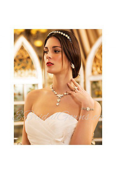 Jewelry Set Women's Anniversary / Wedding / Engagement / Birthday / Gift / Party Jewelry Sets Alloy Imitation Pearl / Rhinestone Gold