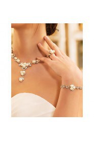 Jewelry Set Women's Anniversary / Wedding / Engagement / Birthday / Gift / Party Jewelry Sets Alloy Imitation Pearl / Rhinestone Gold