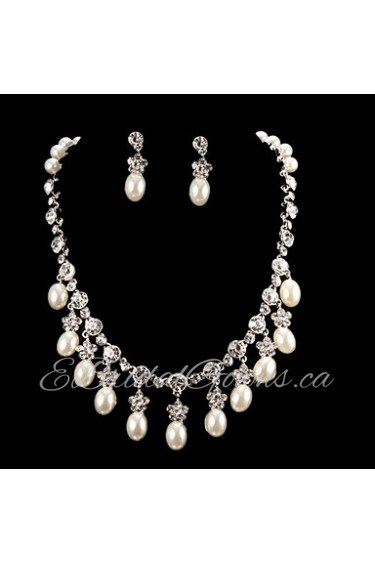 Jewelry Set Women's Anniversary / Wedding / Engagement Jewelry Sets Cubic Zirconia / Alloy Necklaces / Earrings Silver