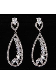 Drop Earrings Women's Platinum Earring Rhinestone