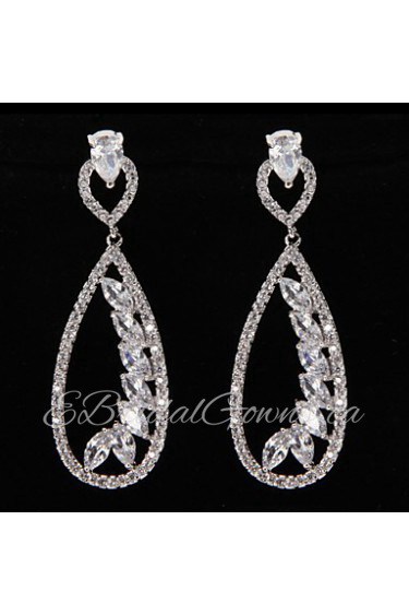 Drop Earrings Women's Platinum Earring Rhinestone