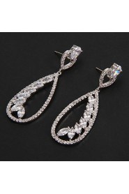 Drop Earrings Women's Platinum Earring Rhinestone