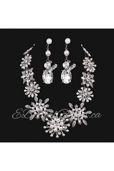 Elegant Design Alloy With Rhinestone Wedding/Special Occaision / Party Jewelry Set.