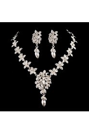 Jewelry Set Women's Anniversary / Wedding / Engagement Jewelry Sets Cubic Zirconia / Alloy Necklaces / Earrings Silver