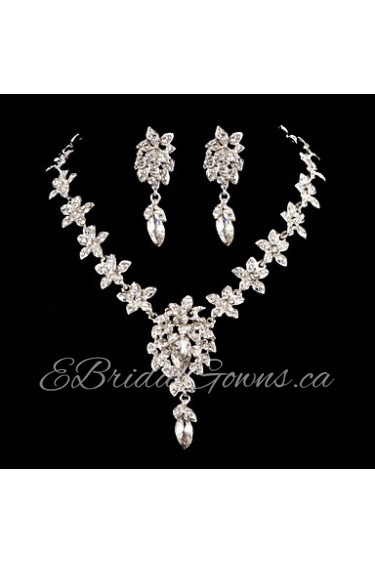 Jewelry Set Women's Anniversary / Wedding / Engagement Jewelry Sets Cubic Zirconia / Alloy Necklaces / Earrings Silver