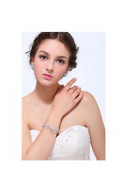 Women's Silver Alloy Cubic Zirconia Tennis Bracelet