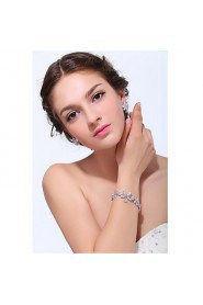 Women's Silver Alloy Cubic Zirconia Tennis Bracelet