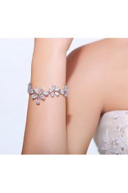 Women's Silver Alloy Cubic Zirconia Tennis Bracelet