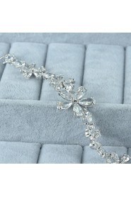 Women's Silver Alloy Cubic Zirconia Tennis Bracelet