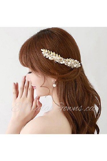 Rose Gold Romantic Vintage Style Crystals Stone Wedding/Party Headpieces/Forehead Jewelry with Imitation Pearls