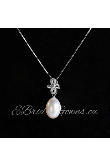 Ladies'/Women's Sterling Silver Necklace Special Occasion Pearl