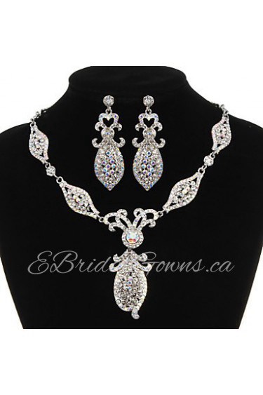 Jewelry Set Women's Anniversary / Wedding / Engagement / Birthday / Gift / Party / Special Occasion Jewelry Sets Alloy Rhinestone Silver