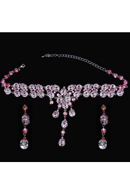 Elegant Design Alloy With Rhinestone Wedding/Special Occaision / Party Jewelry Set.