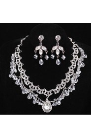 Elegant Design Alloy With Rhinestone Wedding/Special Occaision / Party Jewelry Set.