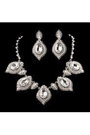 Jewelry Set Women's Anniversary / Wedding / Engagement Jewelry Sets Cubic Zirconia / Alloy Necklaces / Earrings Silver