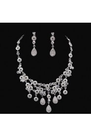 Elegant Design Alloy With Rhinestone Wedding/Special Occaision / Party Jewelry Set.