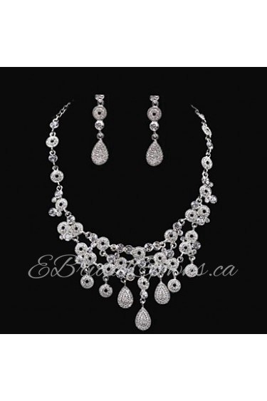 Elegant Design Alloy With Rhinestone Wedding/Special Occaision / Party Jewelry Set.