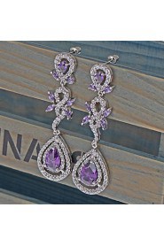 Fabulous Platinum Plated Cubic Zirconia Earrings(More Colors)