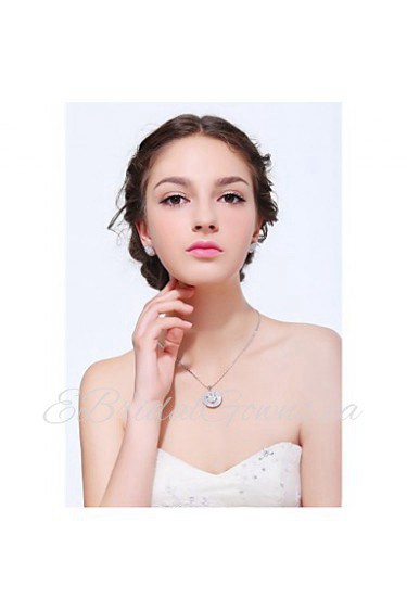 Women's Silver Alloy Cubic Zirconia Jewelry Set