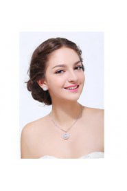 Women's Silver Alloy Cubic Zirconia Jewelry Set