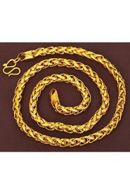 Gold plated 24K 60cm men's Long Necklace