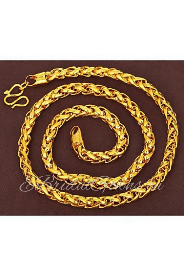 Gold plated 24K 60cm men's Long Necklace