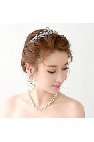 Rhinestones Titanium Jewelry Sets/Necklace with Earrings with Forehead Piece