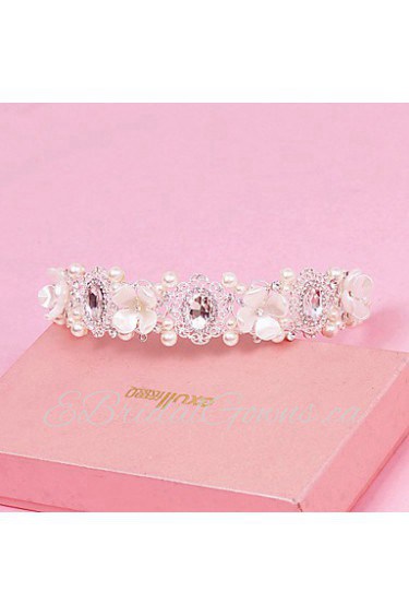 Women's Pearl / Crystal / Alloy Headpiece-Wedding / Special Occasion Headbands 1 Piece Clear / White Triangle