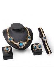 Women's Pearl Jewelry Set Sapphire / Rhinestone