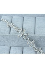 Women's Silver Alloy Cubic Zirconia Tennis Bracelet