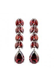 Brass With Cubic Zirconia Drop Earrings(More Colors)