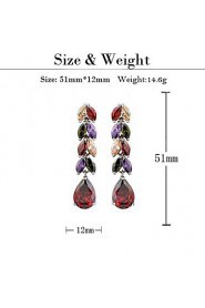 Brass With Cubic Zirconia Drop Earrings(More Colors)