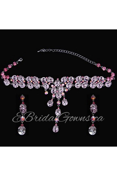 Elegant Design Alloy With Rhinestone Wedding/Special Occaision / Party Jewelry Set.