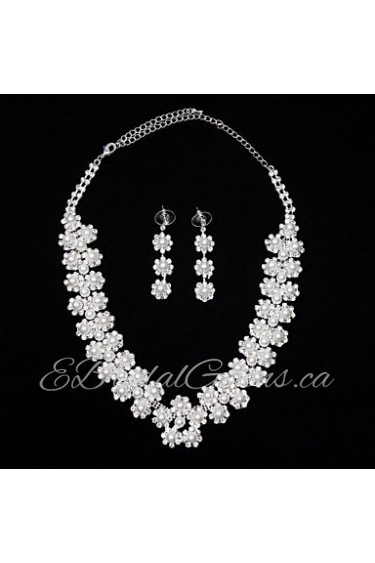 Jewelry Set Women's Anniversary / Wedding / Birthday / Gift / Party Jewelry Sets Alloy Necklaces / Earrings Silver